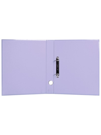 Carpeta de 2 anillas 25 mm mixtas liderpapel a4 forrado color system con ollao y tarjetero lavanda
