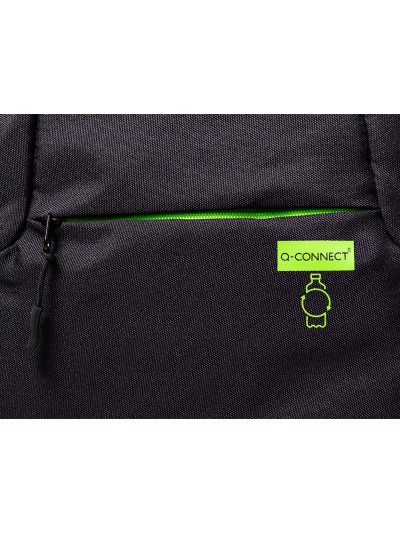 Mochila para portatil q-connect 15,6/' negra con asa 2 bolsillos exteriores 320x430x140 mm
