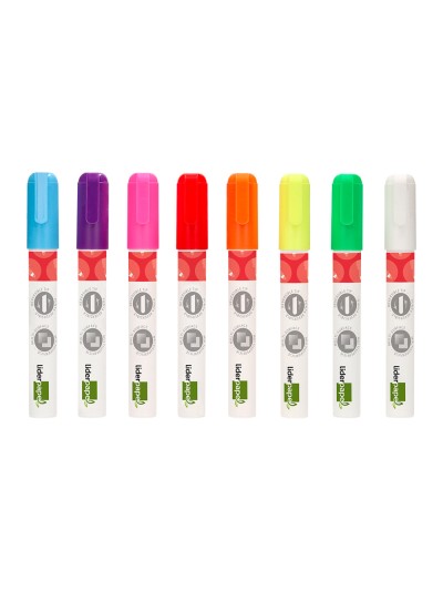 Rotulador liderpapel tiza liquida punta redonda trazo 6 mm caja de 8 unidades colores surtidos