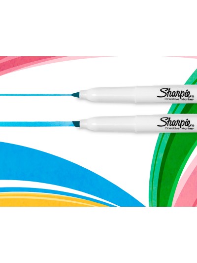 Rotulador sharpie permanente s-note punta biselada trazo 1,2 /3,87 mm blister 4 unidades colores surtidos