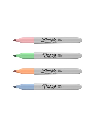Rotulador sharpie permanente fino blister 4 unidades colores pastel surtidos