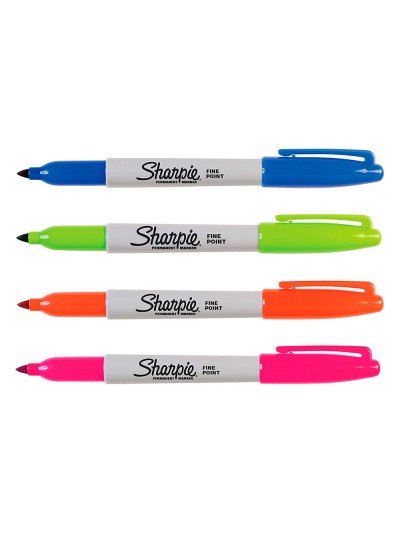 Rotulador sharpie permanente fino blister 4 unidades colores fantasia surtidos
