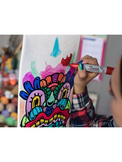 Rotulador sharpie permanente fino blister 4 unidades colores fantasia surtidos
