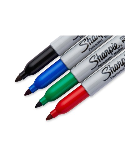 Rotulador sharpie permanente fino blister 4 unidades colores estandar surtidos