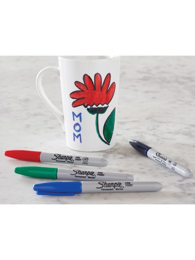 Rotulador sharpie permanente fino blister 4 unidades colores estandar surtidos