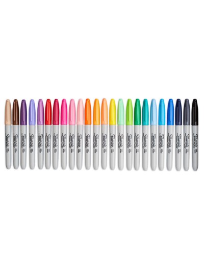 Rotulador sharpie permanente fino blister 24 unidades colores surtidos