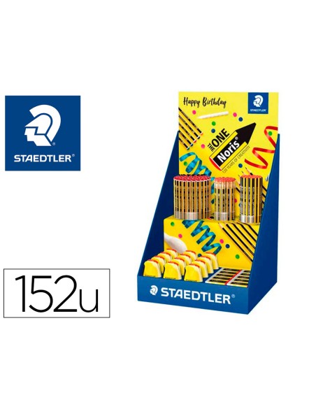 Expositor sobremesa staedtler noris 120 diseño feliz aniversario 152 unidades surtidas 383x382x250 mm