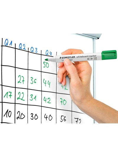 Rotulador staedtler lumocolor 351 para pizarra blanca punta redonda 2 mm recargable color verde claro