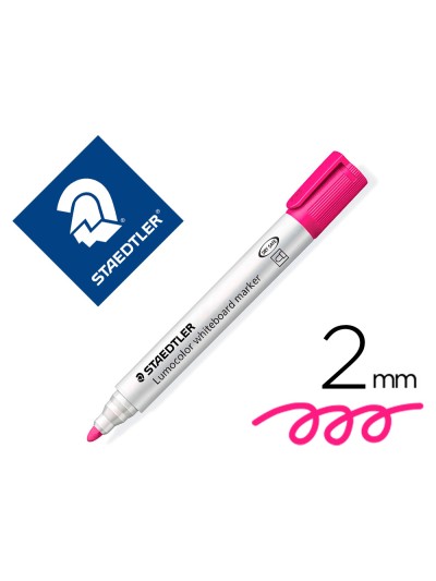Rotulador staedtler lumocolor 351 para pizarra blanca punta redonda 2 mm recargable color rosa