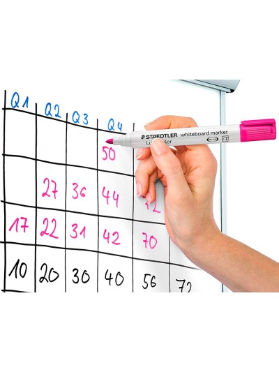 Rotulador staedtler lumocolor 351 para pizarra blanca punta redonda 2 mm recargable color rosa
