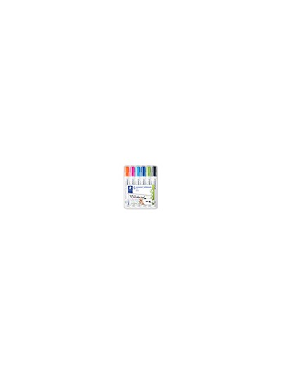 Rotulador staedtler lumocolor 351 para pizarra blanca punta redonda 2 mm recargable estuche 6 unidades colores