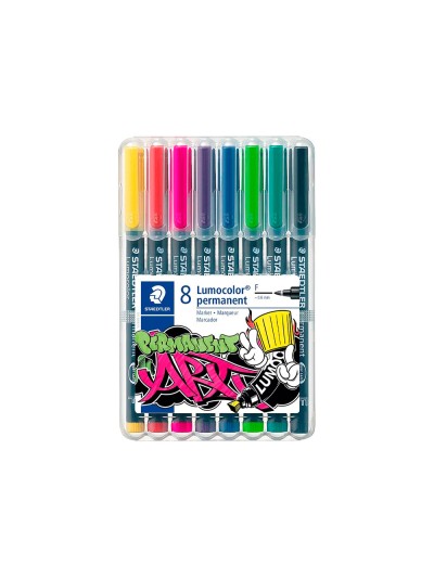 Rotulador staedtler lumocolor retroproyeccion punta de fibra 318 estuche de 8 unidades colores surtidos