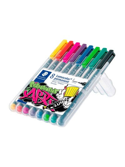 Rotulador staedtler lumocolor retroproyeccion punta de fibra 318 estuche de 8 unidades colores surtidos