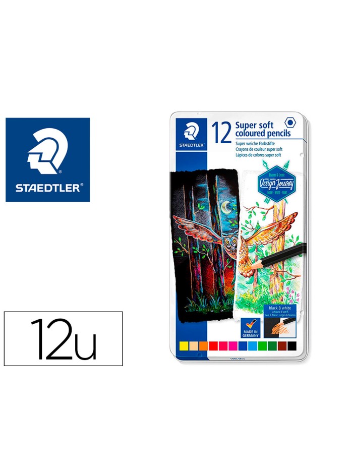 Lapices de colores staedtler super soft caja metal de 12 colores surtidos Lapices de colores staedtler super soft caja metal de 12 colores surtidos