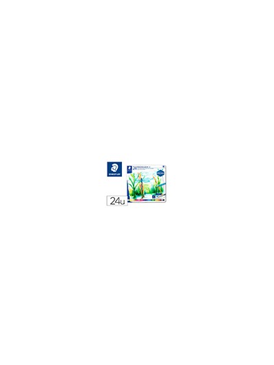 Lapices de colores staedtler acuarelables caja metal de 24 unidades colores surtidos