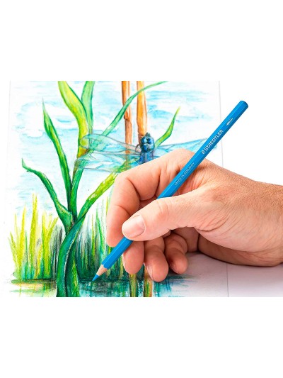 Lapices de colores staedtler acuarelables caja metal de 24 unidades colores surtidos
