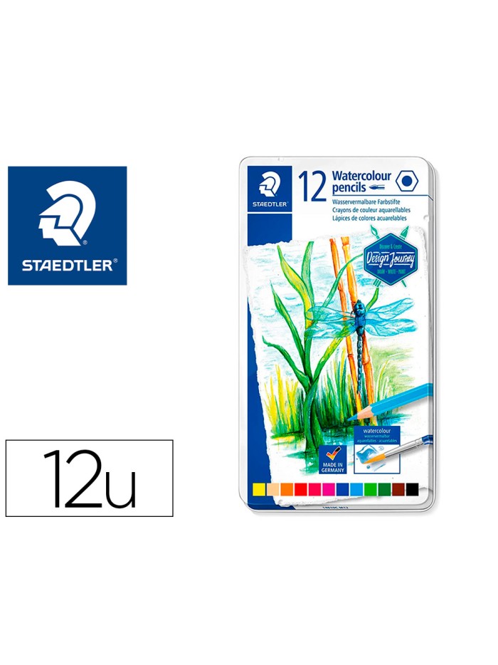 Lapices de colores staedtler acuarelables caja metal de 12 unidades colores surtidos Lapices de colores staedtler acuarelables caja metal de 12 unidades colores surtidos