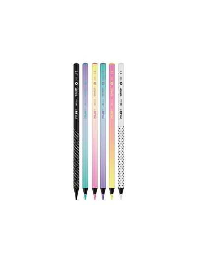 Lapices de colores milan sunset mina gruesa 3,5 mm caja de 6 unidades colores surtidos