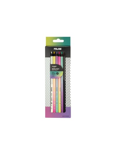 Lapices de colores milan sunset mina gruesa 3,5 mm caja de 6 unidades colores surtidos