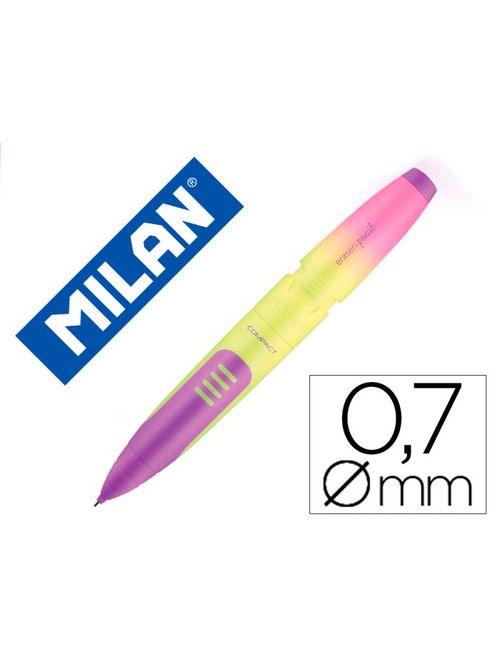 Portaminas milan compact sunset 0,7 mm con goma de borrar colores surtidos Portaminas milan compact sunset 0,7 mm con goma de borrar colores surtidos