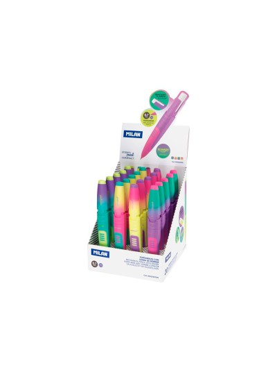 Portaminas milan compact sunset 0,7 mm con goma de borrar colores surtidos