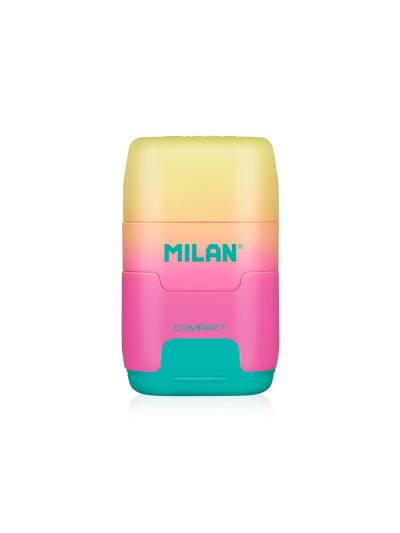 Sacapuntas milan compact sunset plastico 2 usos con goma de borrar colores surtidos