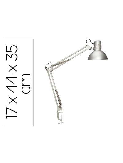 Lampara de escritorio maul study con pinza color plata 170x440x350 mm