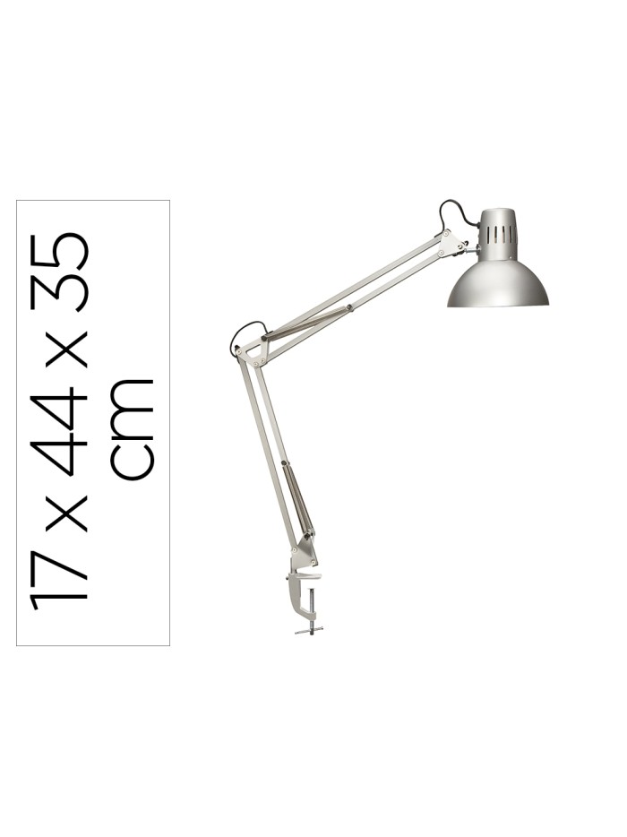 Lampara de escritorio maul study con pinza color plata 170x440x350 mm Lampara de escritorio maul study con pinza color plata 170x440x350 mm