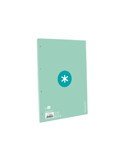 Recambio a4 antartik 80 hojas 90g/m2 cuadro 5 mm 4 taladros 1 banda marco color menta