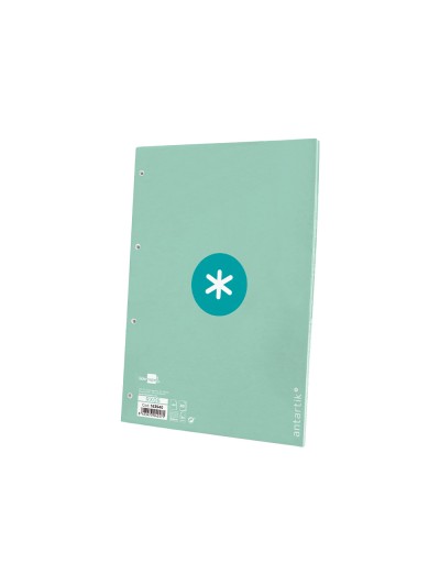 Recambio a4 antartik 80 hojas 90g/m2 cuadro 5 mm 4 taladros 1 banda marco color menta