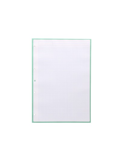 Recambio a4 antartik 80 hojas 90g/m2 cuadro 5 mm 4 taladros 1 banda marco color menta