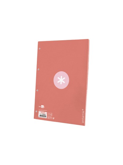 Recambio a4 antartik 80 hojas 90g/m2 cuadro 5 mm 4 taladros 1 banda marco color rosa
