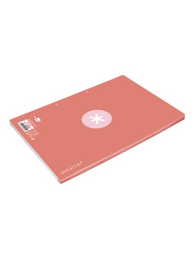 Recambio a4 antartik 80 hojas 90g/m2 cuadro 5 mm 4 taladros 1 banda marco color rosa