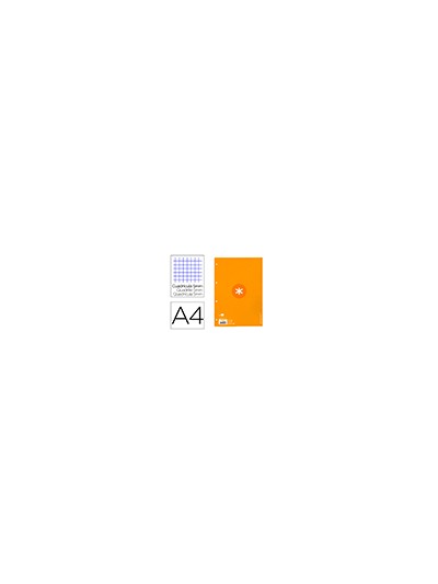 Recambio a4 antartik 80 hojas 90g/m2 cuadro 5 mm 4 taladros 1 banda marco color mostaza