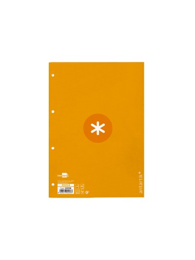 Recambio a4 antartik 80 hojas 90g/m2 cuadro 5 mm 4 taladros 1 banda marco color mostaza