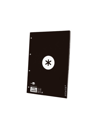 Recambio a4 antartik 80 hojas 90g/m2 cuadro 5 mm 4 taladros 1 banda marco color negro