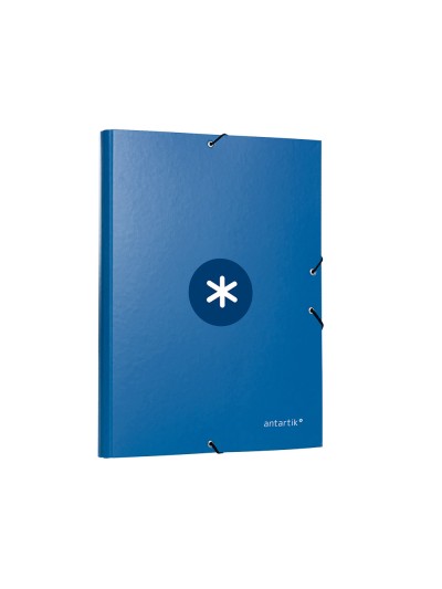 Carpeta antartik gomas a4 3 solapas carton forrado azul oscuro