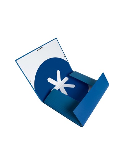 Carpeta antartik gomas a4 3 solapas carton forrado azul oscuro