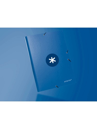 Carpeta antartik gomas a4 3 solapas carton forrado azul oscuro