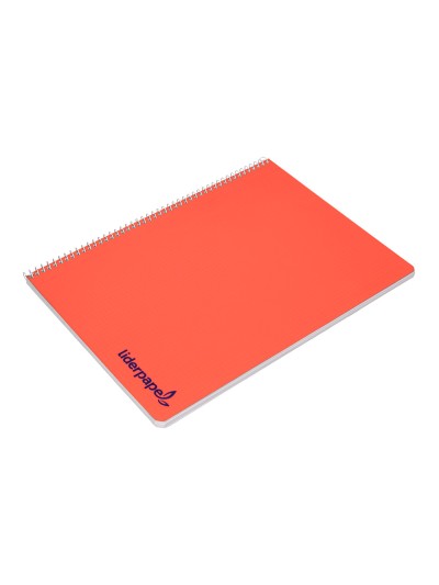 Cuaderno espiral liderpapel a4 wonder tapa plastico 80h 90gr cuadro 5mm con margen colores surtidos