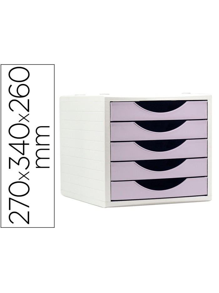 Fichero cajones de sobremesa archivo 2000 5 cajones color lavanda pastel 270x340x260 mm Fichero cajones de sobremesa archivo 2000 5 cajones color lavanda pastel 270x340x260 mm