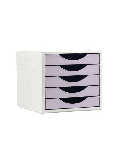 Fichero cajones de sobremesa archivo 2000 5 cajones color lavanda pastel 270x340x260 mm