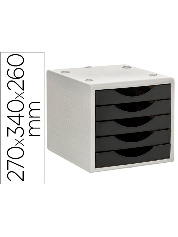 Fichero cajones de sobremesa archivo 2000 5 cajones color negro opaco 270x340x260 mm Fichero cajones de sobremesa archivo 2000 5 cajones color negro opaco 270x340x260 mm