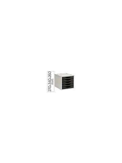 Fichero cajones de sobremesa archivo 2000 5 cajones color negro opaco 270x340x260 mm