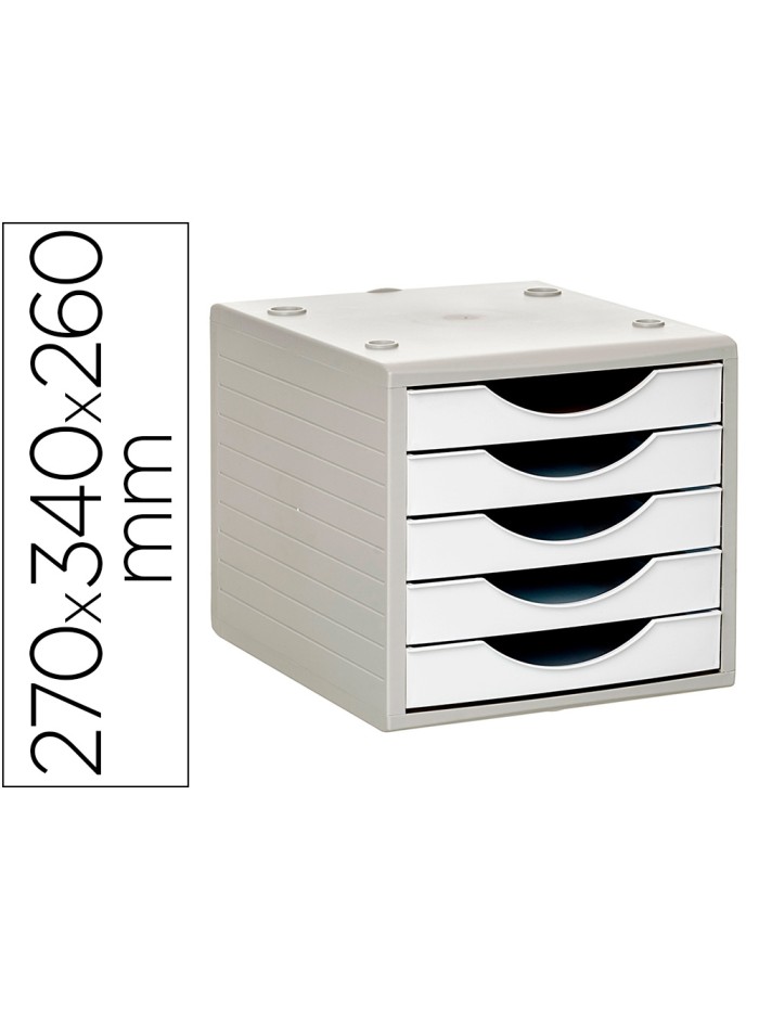 Fichero cajones de sobremesa archivo 2000 5 cajones color blanco opaco 270x340x260 mm Fichero cajones de sobremesa archivo 2000 5 cajones color blanco opaco 270x340x260 mm