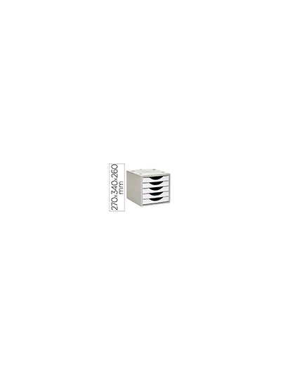 Fichero cajones de sobremesa archivo 2000 5 cajones color blanco opaco 270x340x260 mm