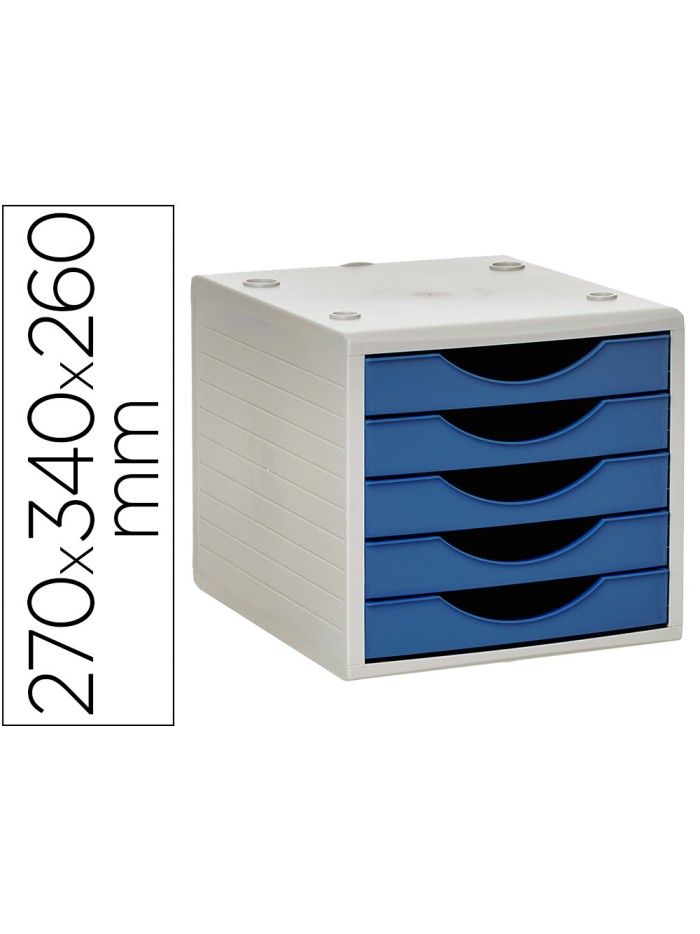 Fichero cajones de sobremesa archivo 2000 5 cajones color azul opaco 270x340x260 mm Fichero cajones de sobremesa archivo 2000 5 cajones color azul opaco 270x340x260 mm