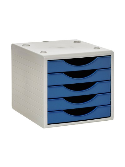 Fichero cajones de sobremesa archivo 2000 5 cajones color azul opaco 270x340x260 mm