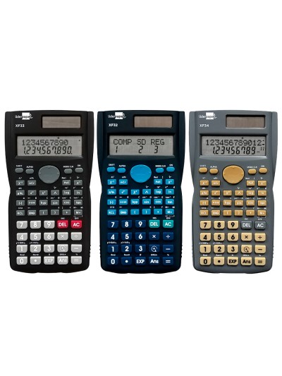 Calculadora liderpapel cientif ica xf35 240 funciones con tapa solar y pilas expositor de 10 unidades colores surtidos