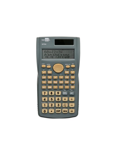 Calculadora liderpapel cientifica xf34 12 digitos 240 funciones con tapa solar y pilas color gris 156x85x20